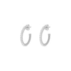 Sterling Silver Stone Set Cannes Half Hoops image 0