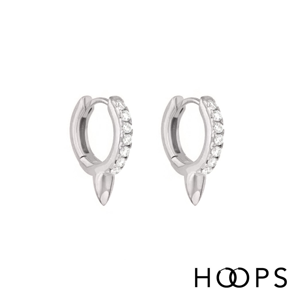 Sterling Silver Mini Stone Set Lia Huggies image 0