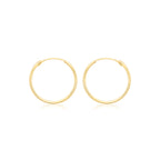 9ct Yellow Gold 18mm Plain Sleeper Hoop Earrings image 0