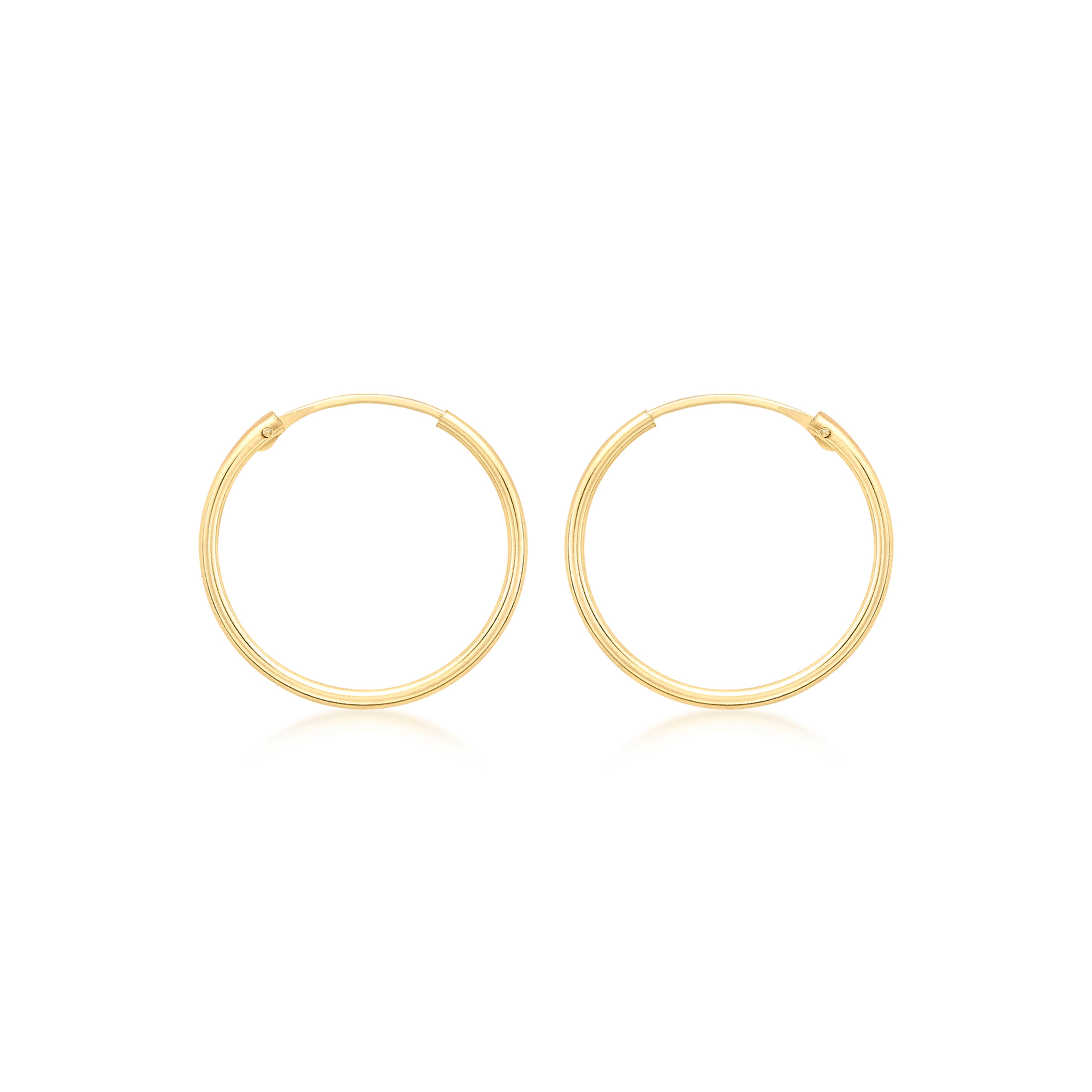 9ct Yellow Gold 18mm Plain Sleeper Hoop Earrings image 0