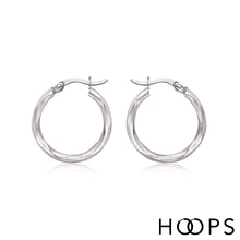 Load image into Gallery viewer, 9ct gold georgie hoops white gold
