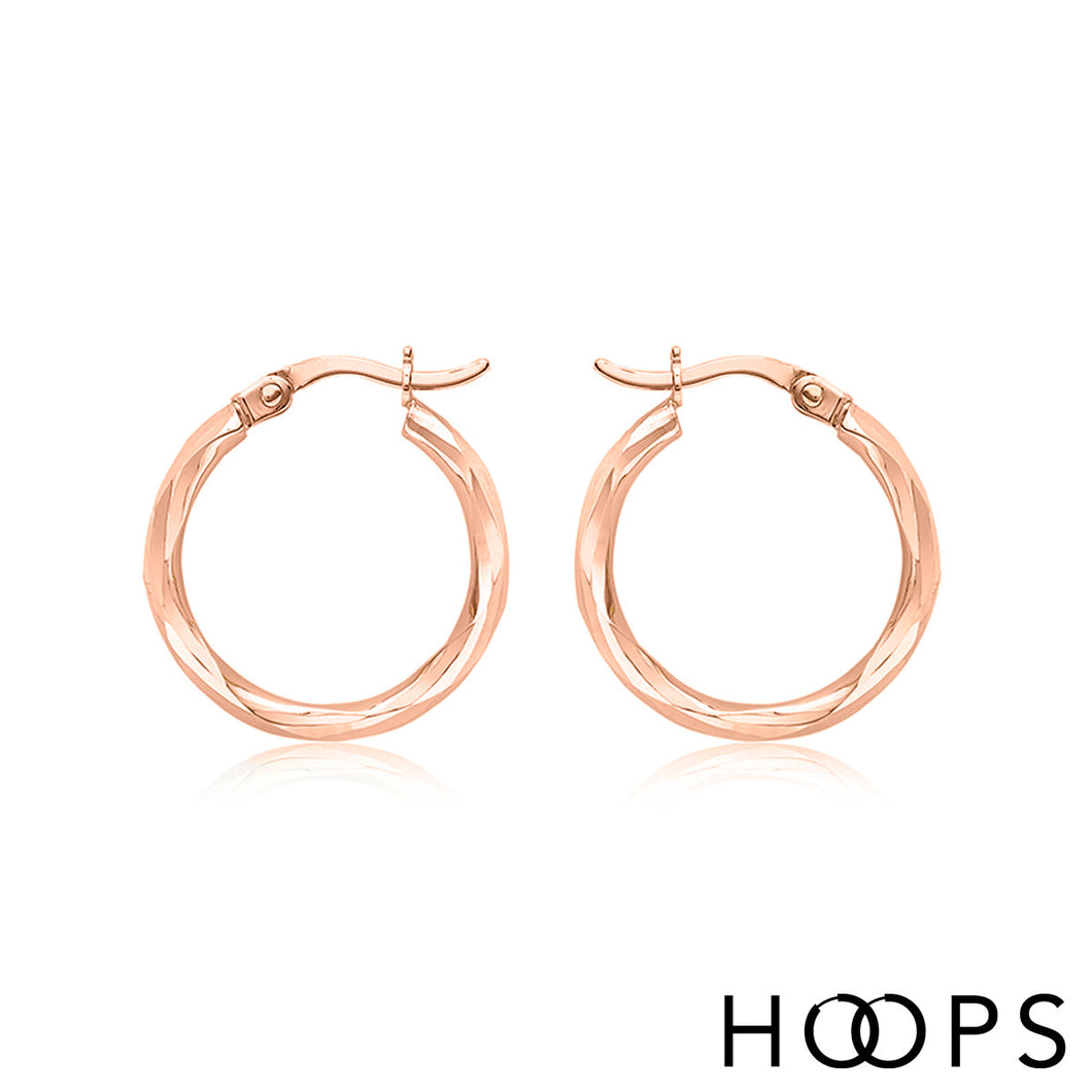 9ct gold georgie hoops rose gold