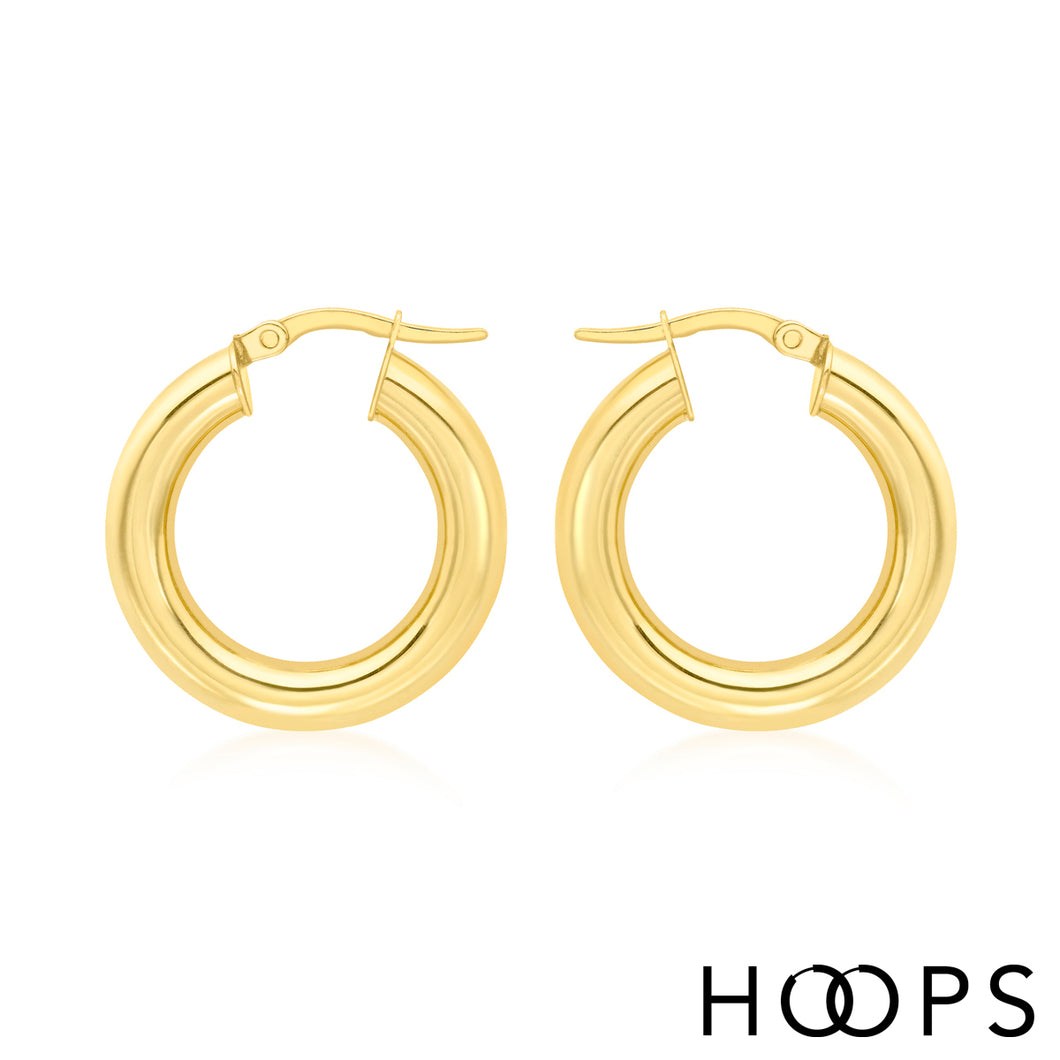 9ct Yellow Gold Alice Hoops