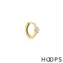 Load image into Gallery viewer, 9ct Gold Stone Set Huggy Clicker Earring
