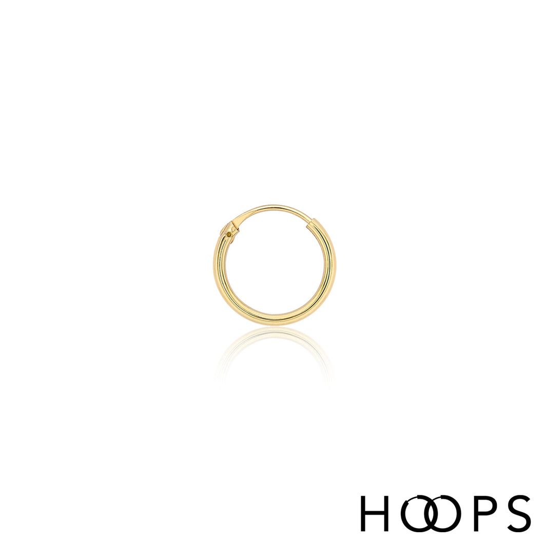 9ct Yellow Gold Classic Small Sleeper Hoops