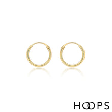 Load image into Gallery viewer, 9ct Yellow Gold Classic Small Sleeper Hoops
