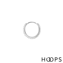 Load image into Gallery viewer, Pavé Stone Set Eternity Ring Clicker Hoop
