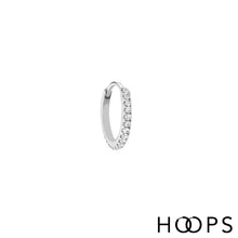 Load image into Gallery viewer, Pavé Stone Set Eternity Ring Clicker Hoop
