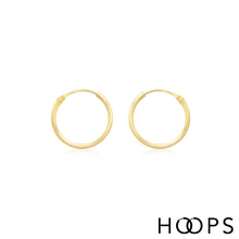 Load image into Gallery viewer, 9ct Yellow Gold Classic Small Sleeper Hoops
