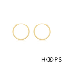 Load image into Gallery viewer, 9ct Yellow Gold Classic Small Sleeper Hoops
