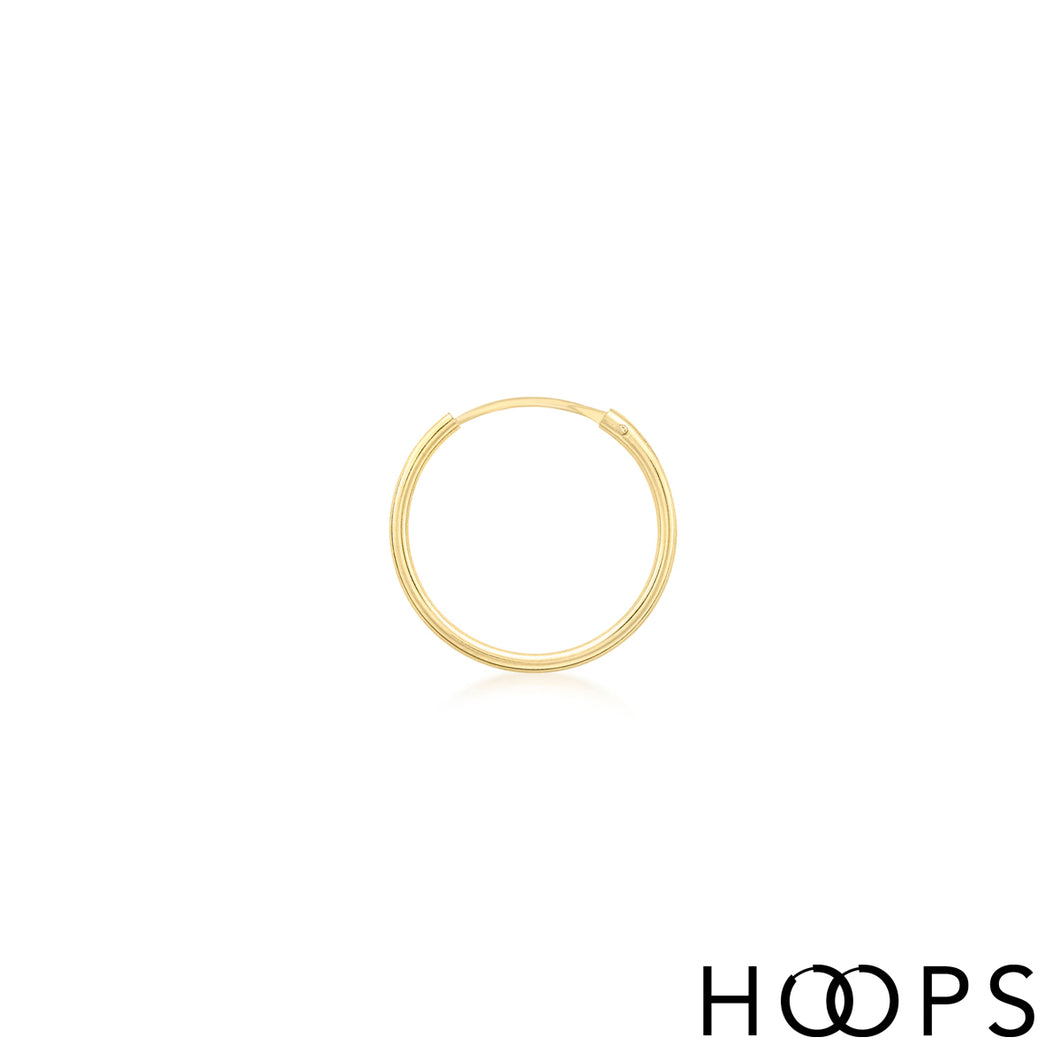 9ct Yellow Gold Classic Small Sleeper Hoops