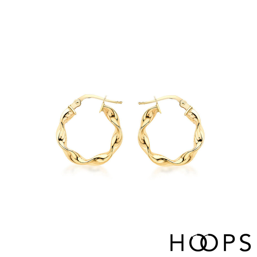 9ct Yellow Gold Ava Hoops