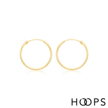 Load image into Gallery viewer, 9ct Yellow Gold Classic Small Sleeper Hoops
