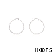 Load image into Gallery viewer, 9ct White Gold Roz Creole Hoops
