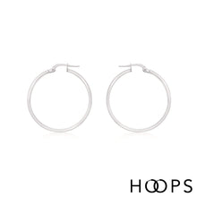 Load image into Gallery viewer, 9ct White Gold Roz Creole Hoops
