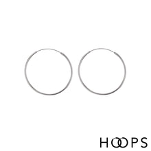 Load image into Gallery viewer, Classic Medium Silver Endless Hoops
