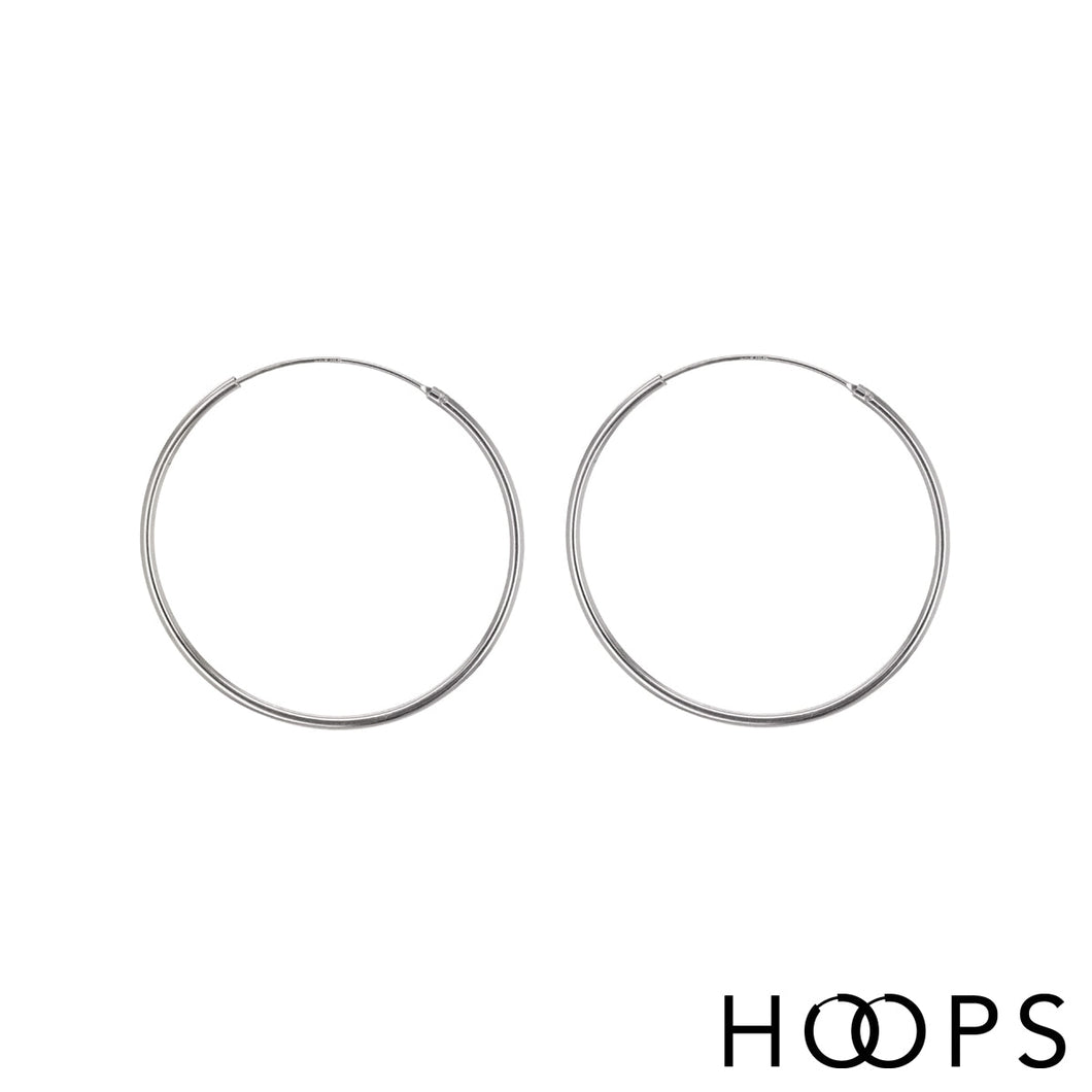 Classic Large Silver Endless Hoops