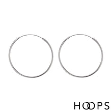 Load image into Gallery viewer, Classic Large Silver Endless Hoops
