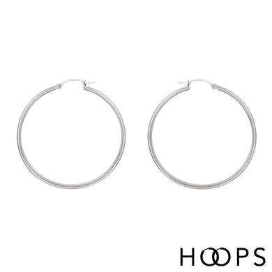 5cm classic hamilton hoops silver