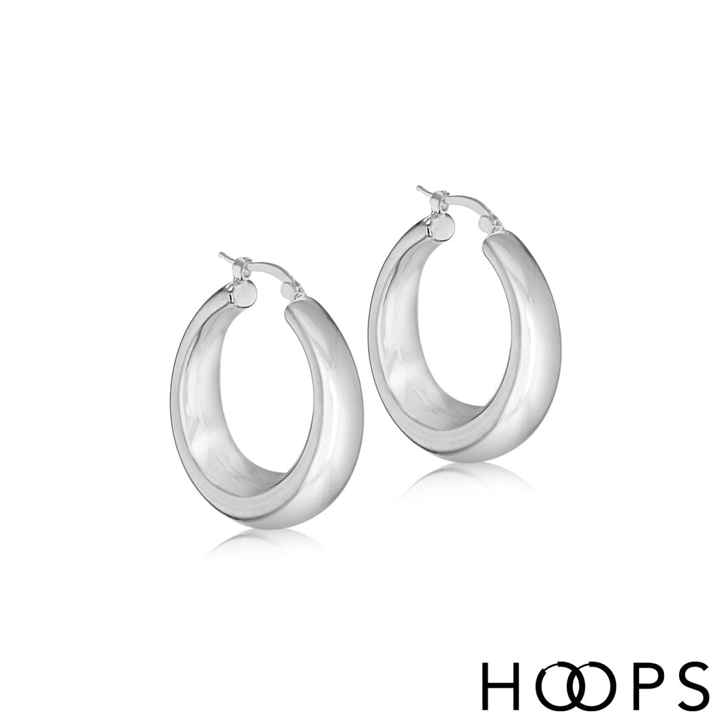 Geneva Silver Hoop Earrings