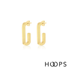 Load image into Gallery viewer, Jasper Rectangular 25mm Hoop Earrings
