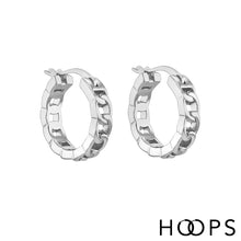 Load image into Gallery viewer, Chunky Curb Chain Hoop Earrings
