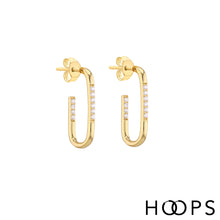 Load image into Gallery viewer, Oliver Rectangular 25mm Hoop Earrings
