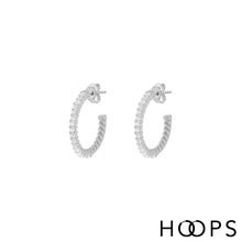 Load image into Gallery viewer, Stone Set Silver Cannes Hoops
