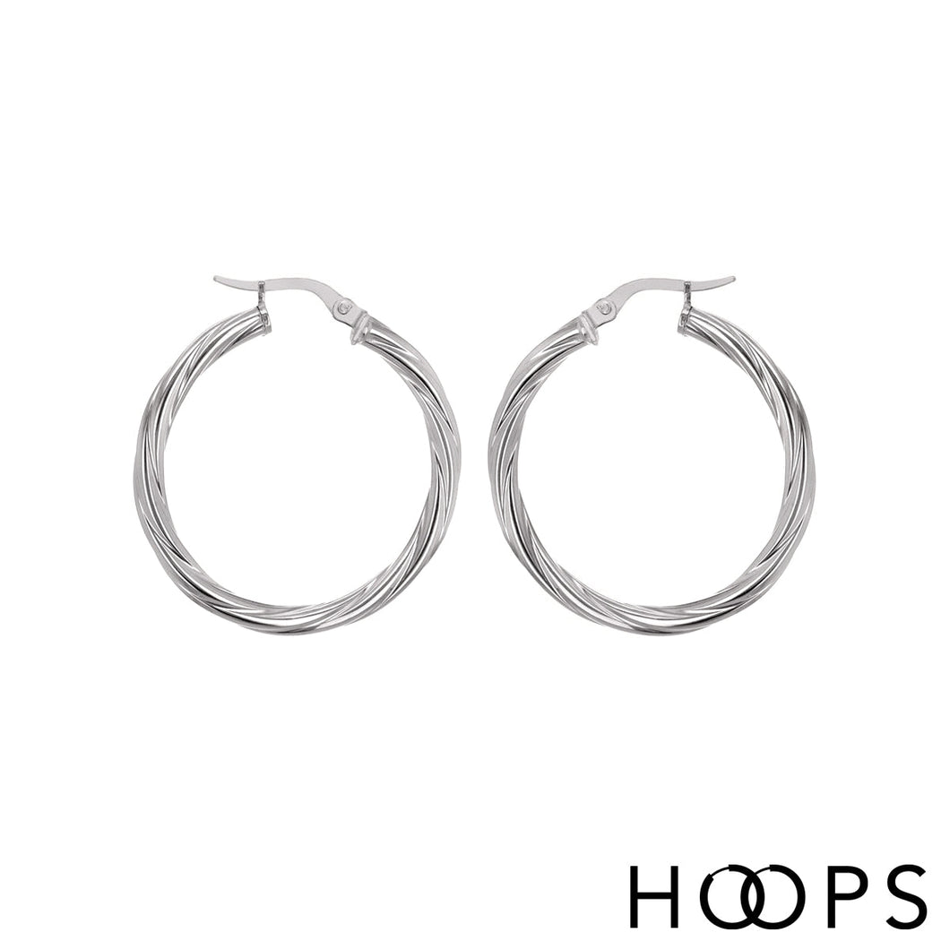 Signature Silver Twist Hoops