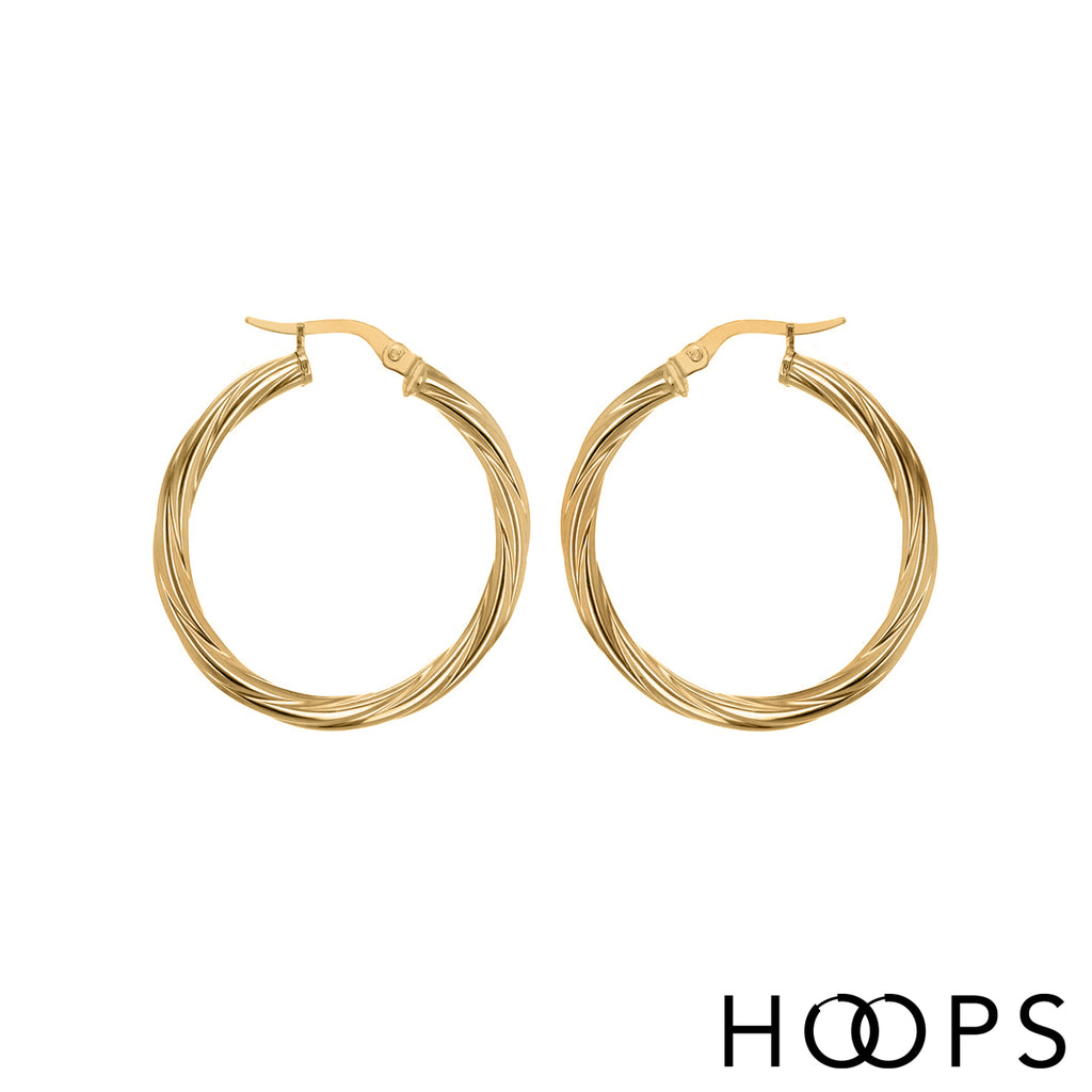 Yellow Gold Vermeil 30mm Signature Twist Hoops