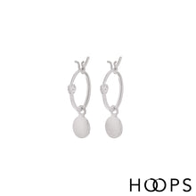 Load image into Gallery viewer, Disc Drop Hoop Earrings

