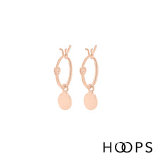 Load image into Gallery viewer, Disc Drop Hoop Earrings
