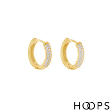 Load image into Gallery viewer, Elly Pavé Rose Gold Huggy Hoops
