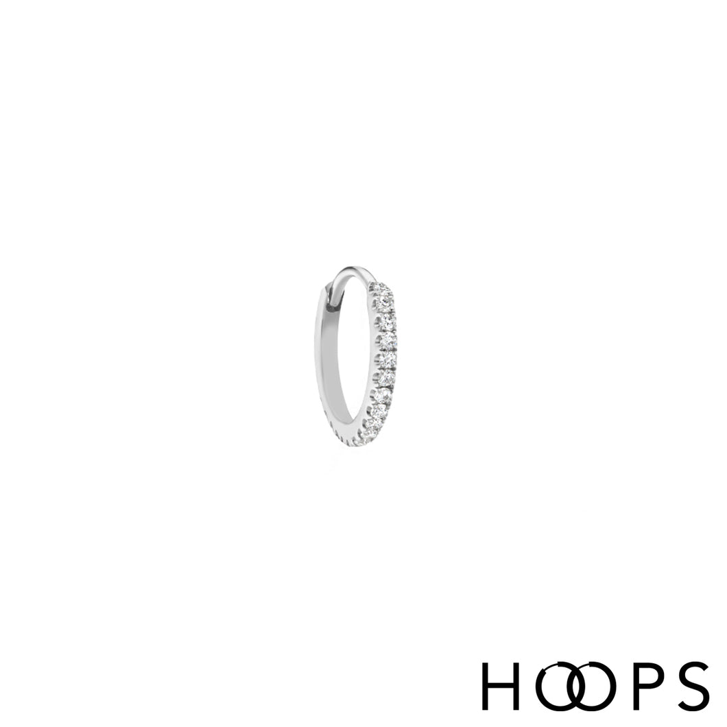 Pavé Stone Set Eternity Ring Clicker Hoop