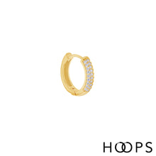 Load image into Gallery viewer, Elly Pavé Rose Gold Huggy Hoops
