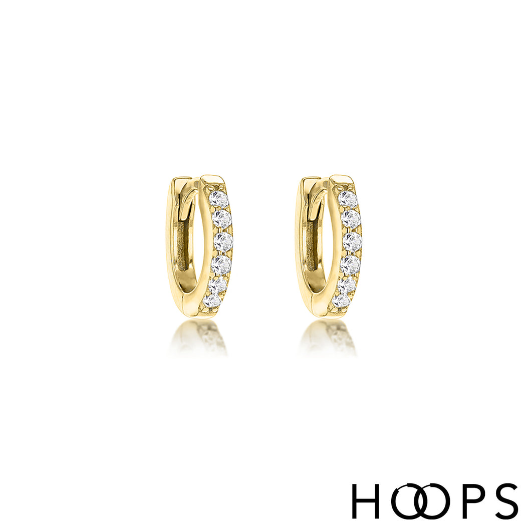 Gold Vermeil Micro Pavé Huggy Hoops