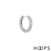 Load image into Gallery viewer, Pavé Silver Luxury Huggy Hoop Clicker
