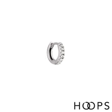 Load image into Gallery viewer, Laura Clicker Silver Huggy Hoop Earring
