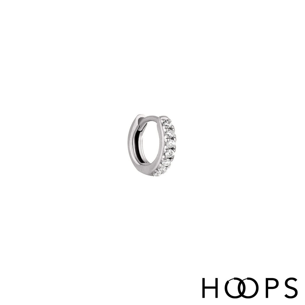 Laura Clicker Silver Huggy Hoop Earring