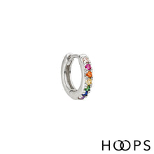 Load image into Gallery viewer, Mini Erika Silver Clicker Huggy Hoop Earring
