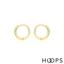 Load image into Gallery viewer, 9ct gold 11mm huggy clicker earring yellow gold / pair
