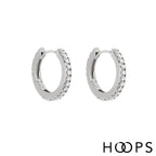 Pavé Silver Luxury Huggy Hoop Earrings