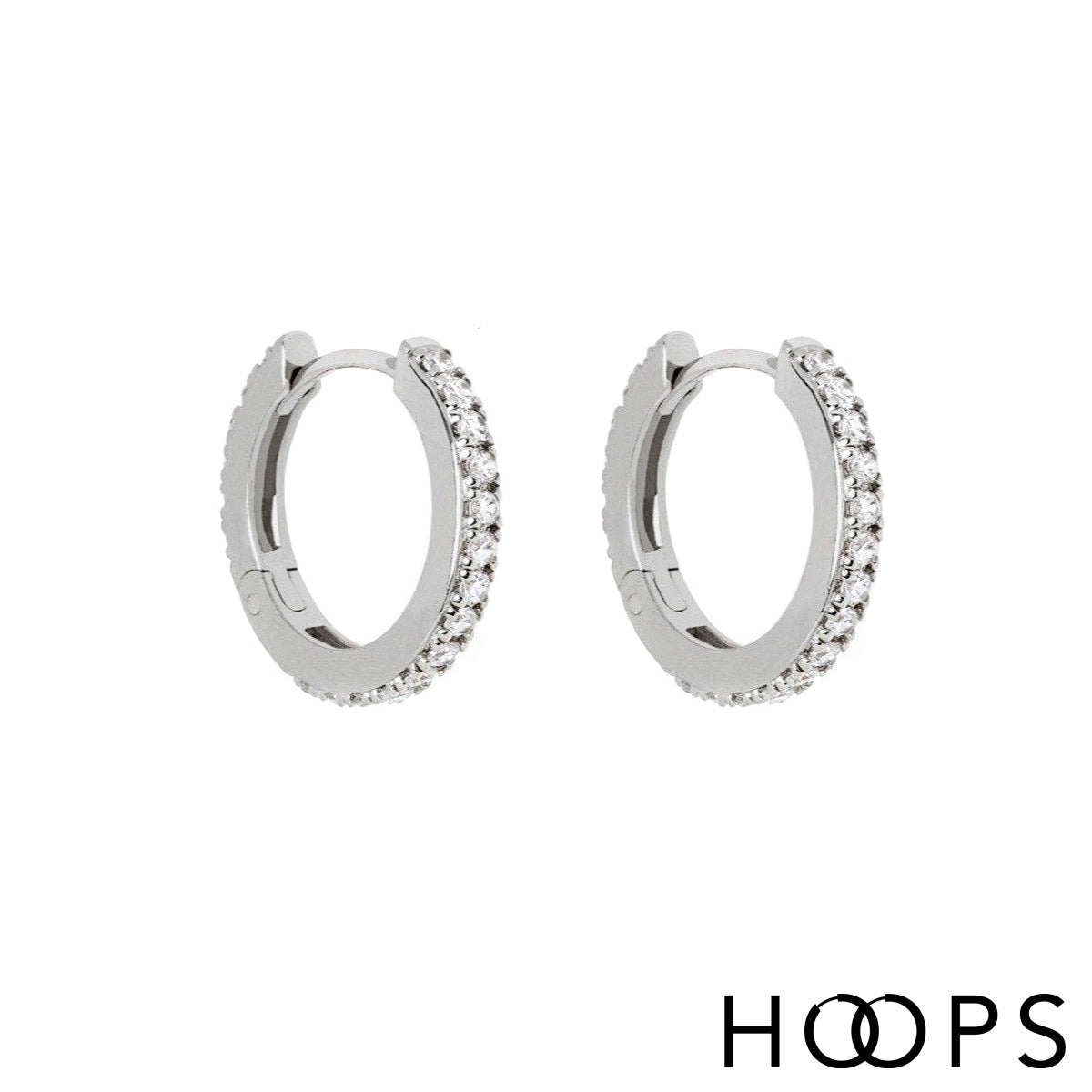 Pavé Silver Luxury Huggy Hoop Earrings