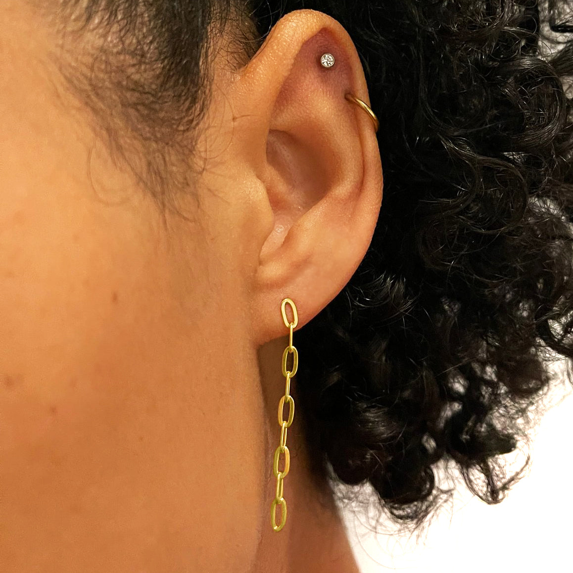 Link Drop Statement Stud Earring