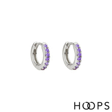 Load image into Gallery viewer, Mini Indi Silver Clicker Huggy Hoop Earring
