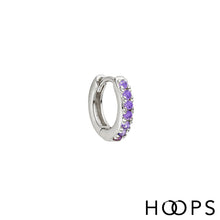 Load image into Gallery viewer, Mini Indi Silver Clicker Huggy Hoop Earring
