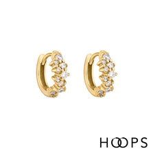 Load image into Gallery viewer, Mini Rhea Clicker Huggy Hoop Earring
