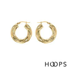 Load image into Gallery viewer, Wide Brooklyn Silver Hoop Earrings
