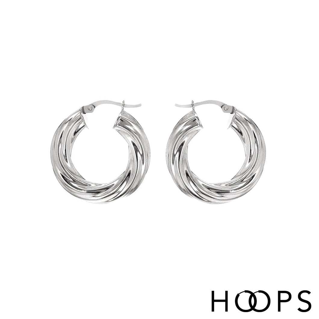 Wide Brooklyn Silver Hoop Earrings