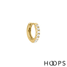 Load image into Gallery viewer, Mini Sara Silver Clicker Huggy Hoop Earring
